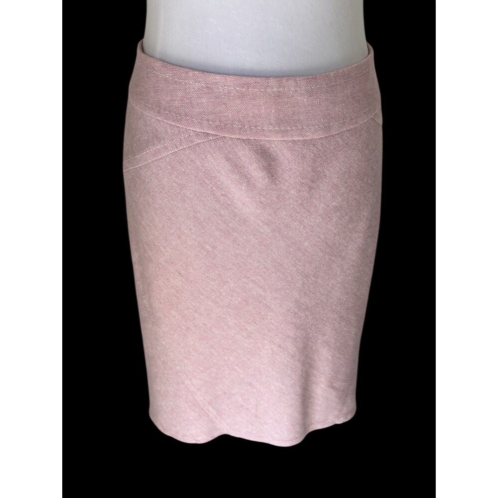 Max Studio Barbie Coquette Pink High Low Back Pleat Wool Blend Lined Skirt 2